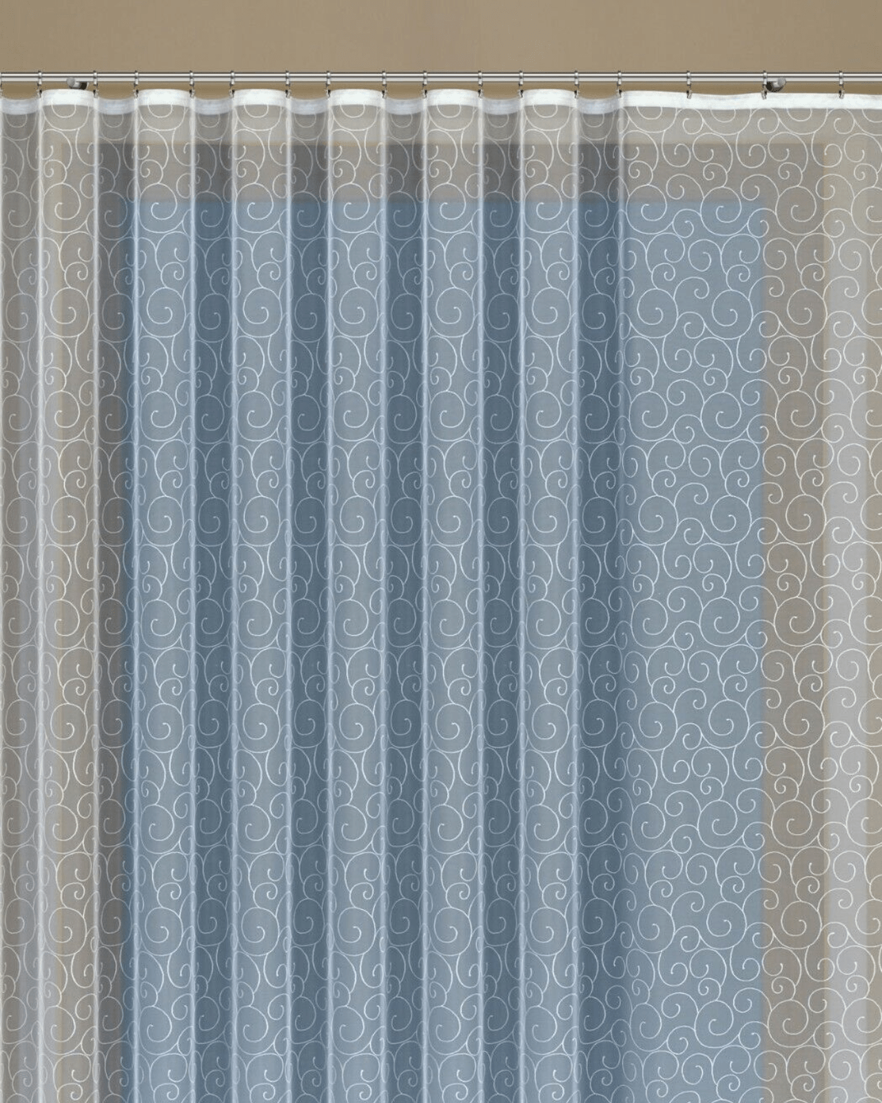 Gardine mit Kräuselband aus Jacquard ORNAMENT Motiv