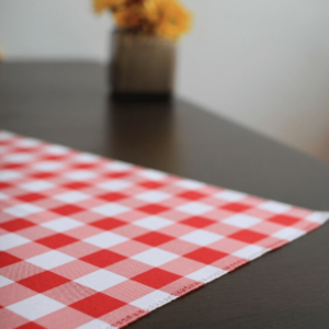 Weiß-Rot Tischdecke KARO Muster