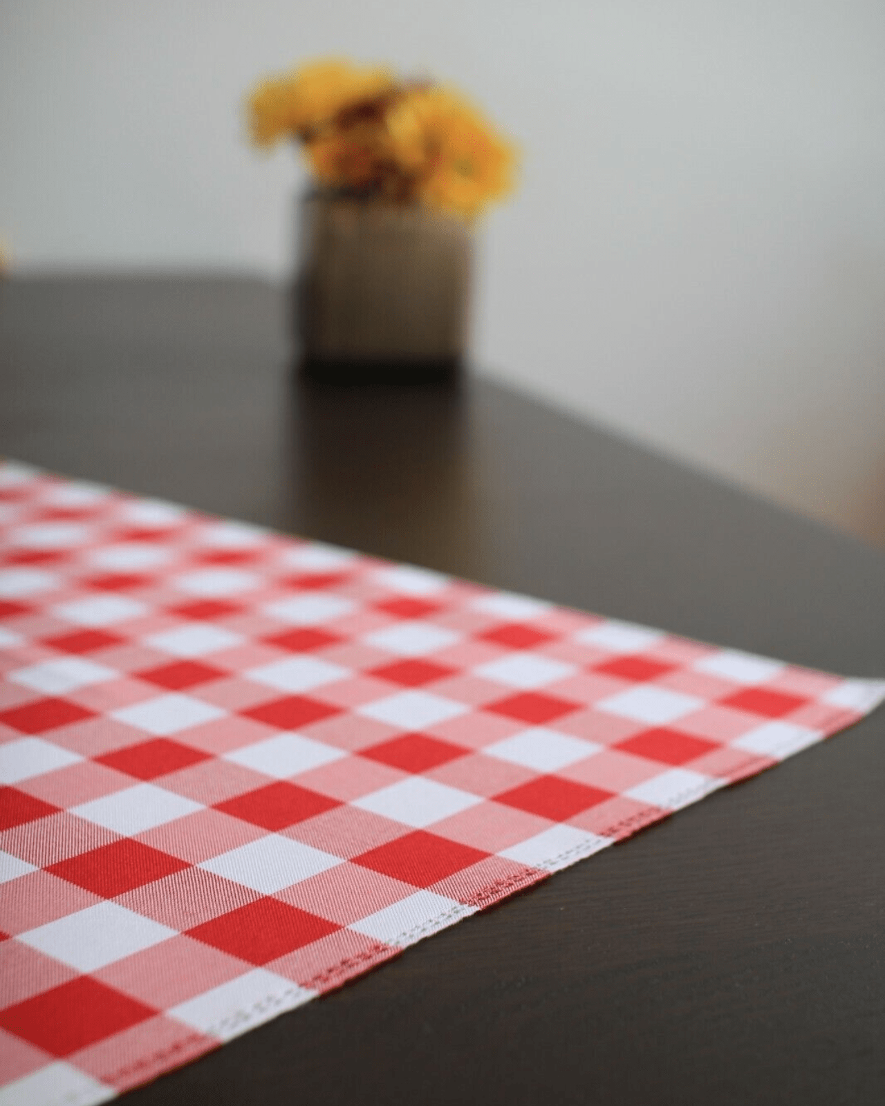 Weiß-Rot Tischdecke KARO Muster