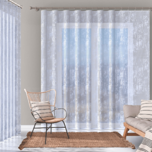 Gardine mit Kräuselband aus Jacquard modern Motiv