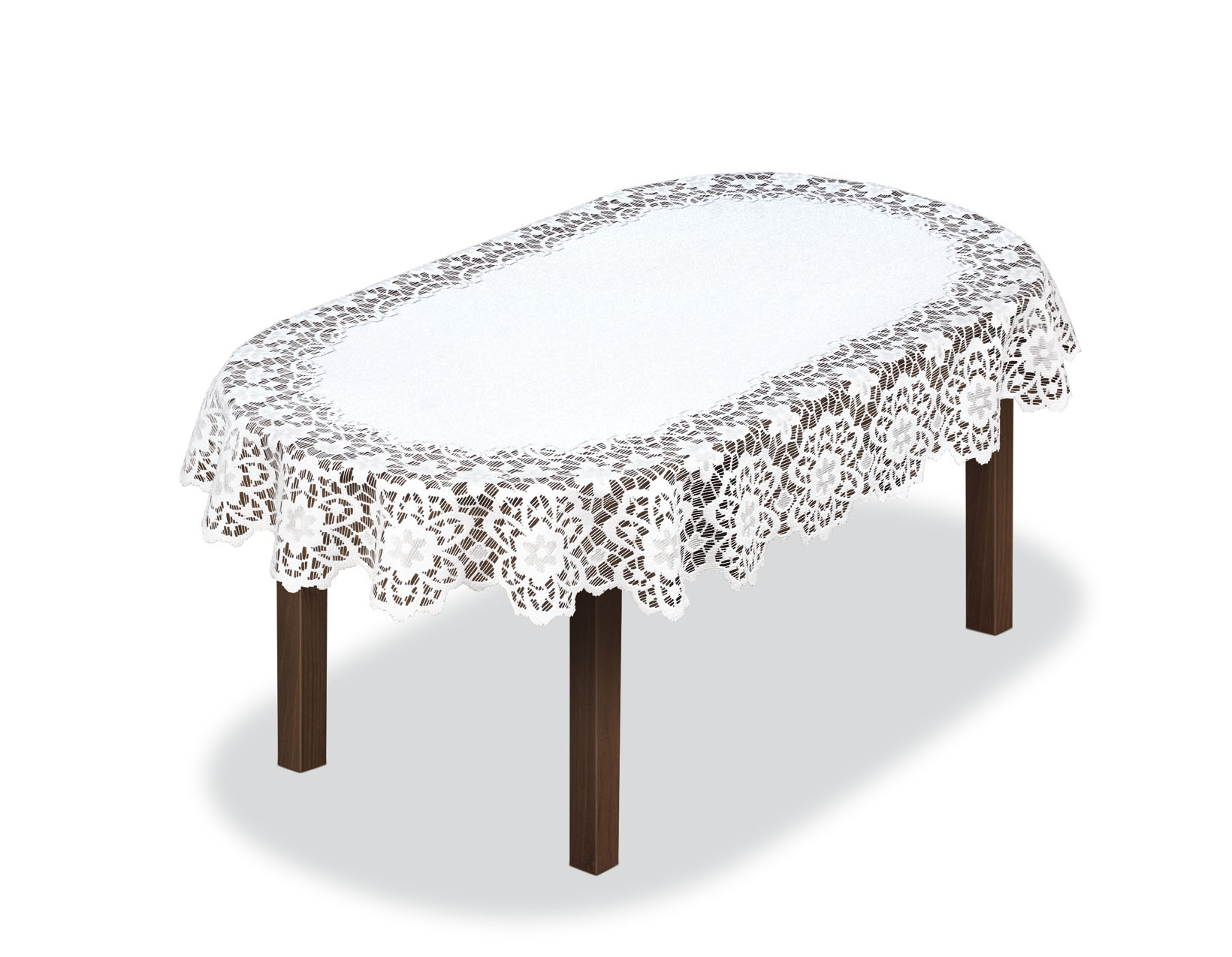 Weiße Tischdecke mit Stickerei Musterung