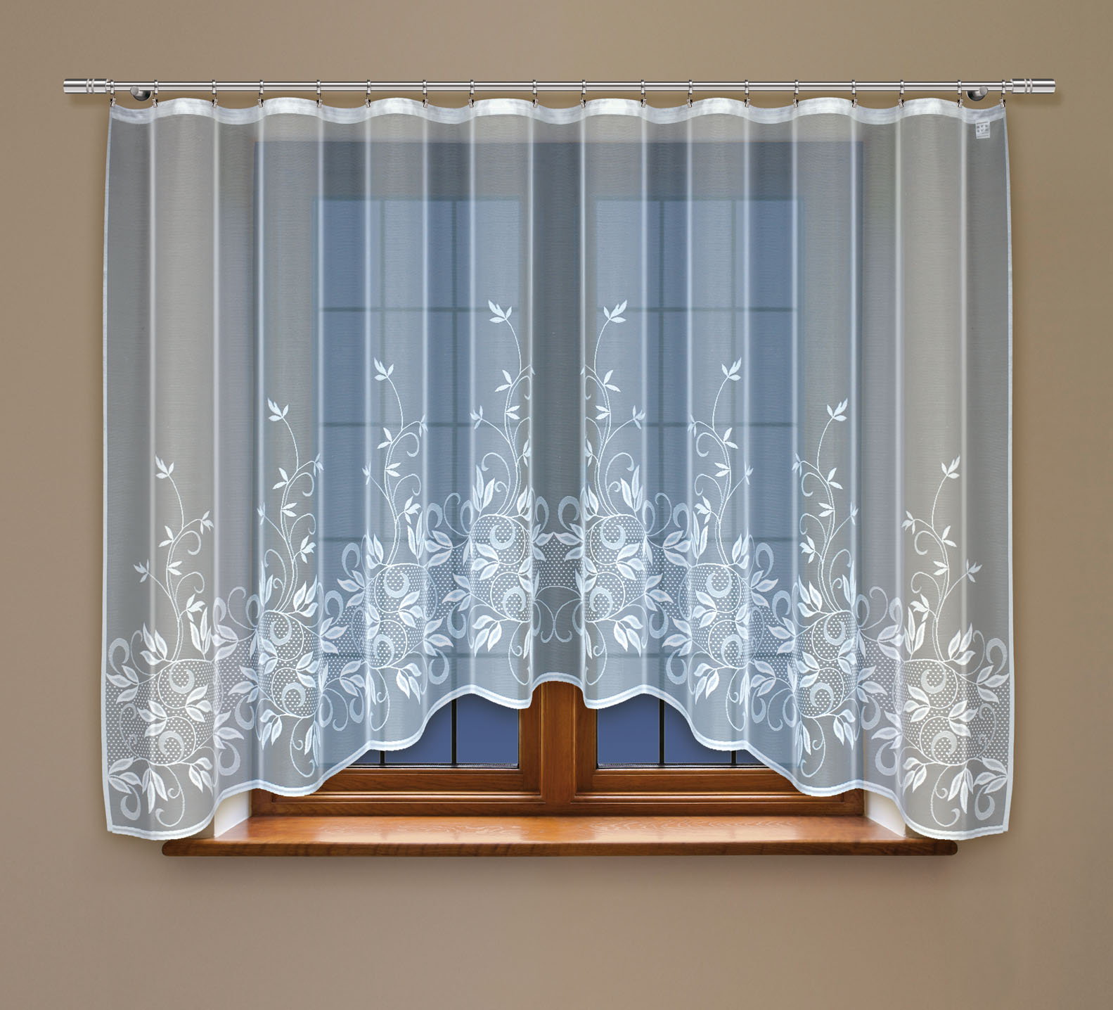 Jacquard-Gardine mit Kräuselband