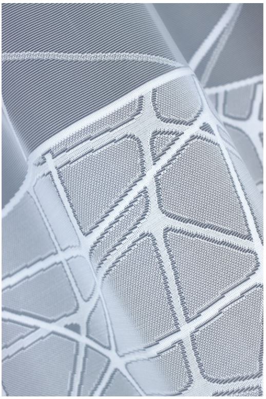 Bogengardine mit Kräuselband Weiß Netz Musterung Jacquard-Stoff – Bild 2