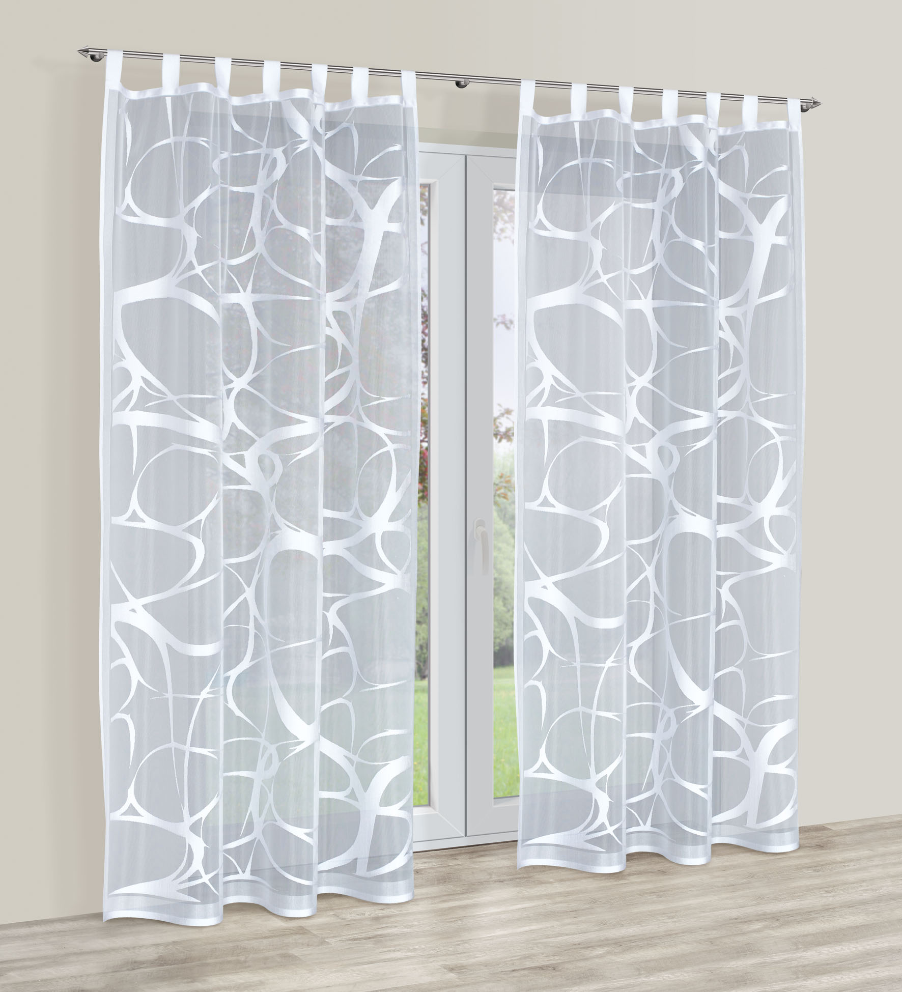 Hochwertige Gardine mit Schlaufen aus Jacquard-Stoff