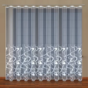 Gardine mit Kräuselband Jacquard Flamme Motive