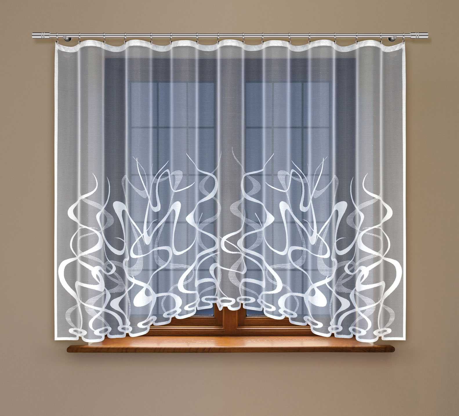 Gardine mit Kräuselband Jacquard Flamme Motive – Bild 5