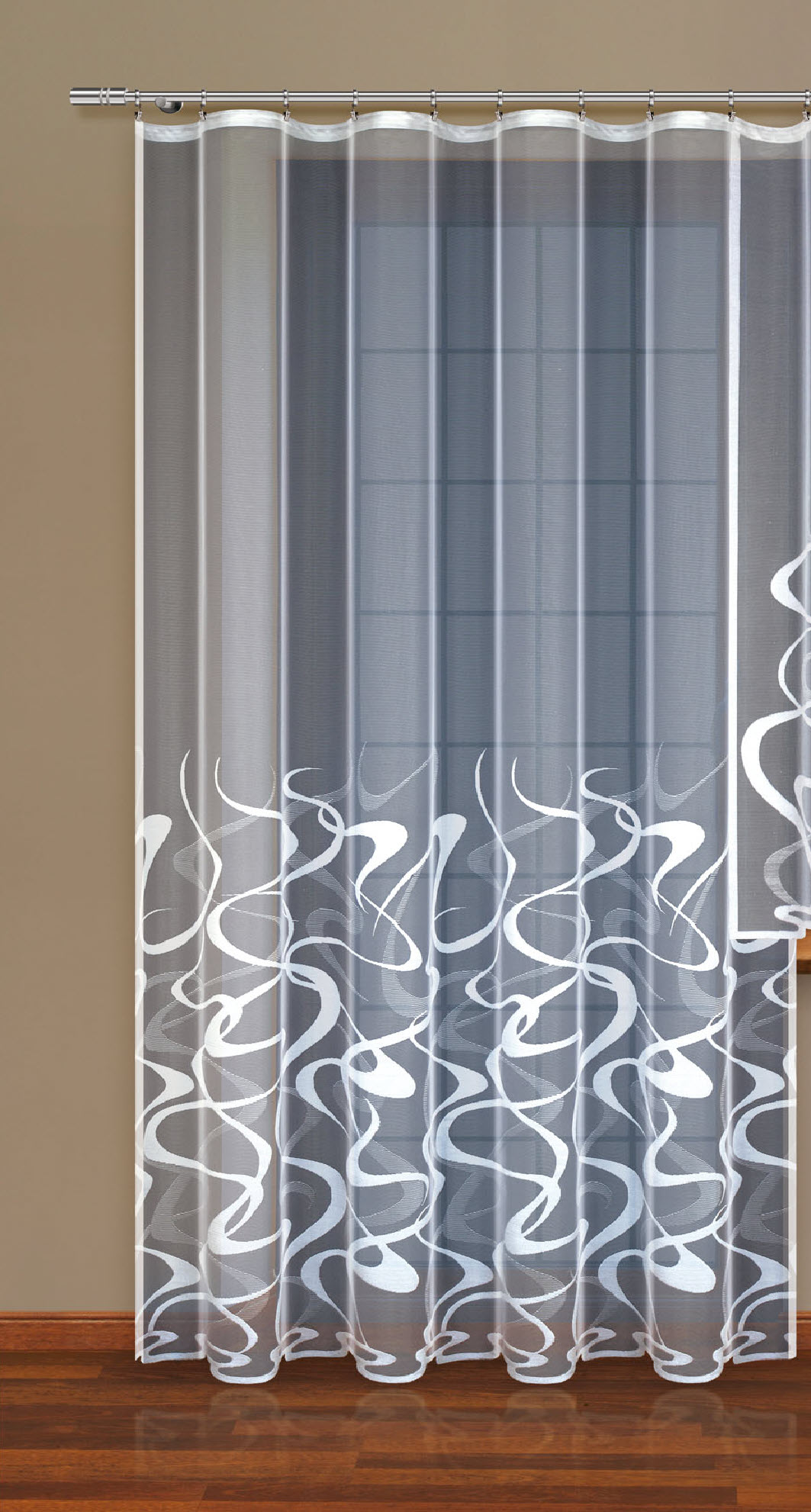 Gardine mit Kräuselband Jacquard Flamme Motive – Bild 2
