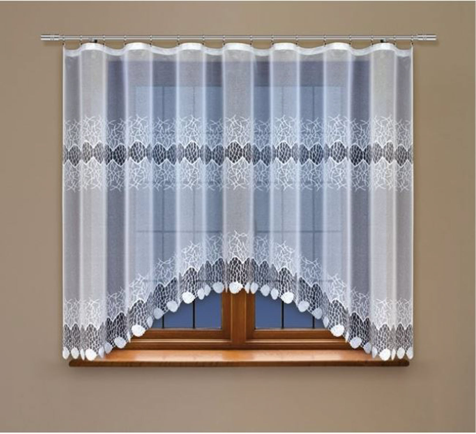 Moderne Weiße Gardine aus Jacquard-Stoff – Bild 3