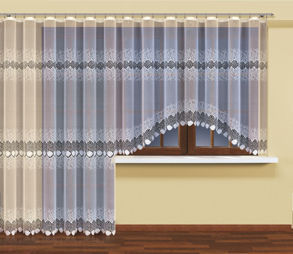 Moderne Weiße Gardine aus Jacquard-Stoff – Bild 5