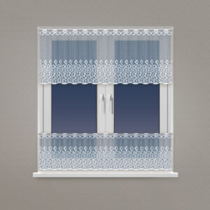 Scheibengardine Weiß mit modernem Muster – 40 cm & 60 cm Höhe